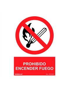 Señal prohibido encender fuego, pvc, 30 x 40 cm