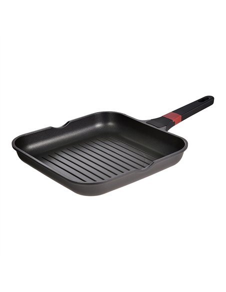 Sarten asador aluminio fundido, inducción, denia experto 28 x 28 x 4,5 cm