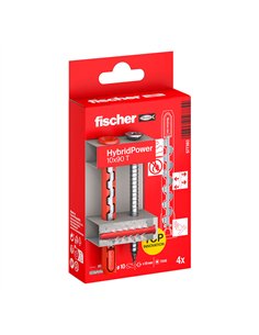 Tacos hybridpower ø10 x 90 mm + tornillos avellanados tx40, ø7 x 87 mm, blister 4 uds