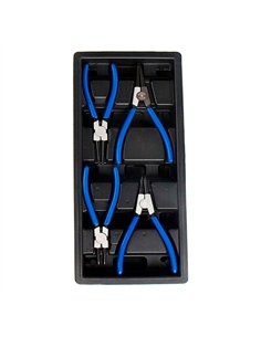 Alicates para arandelas de seguridad, juego 4 piezas