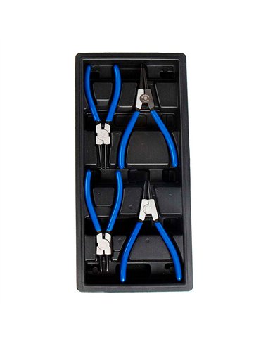 Alicates para arandelas de seguridad, juego 4 piezas