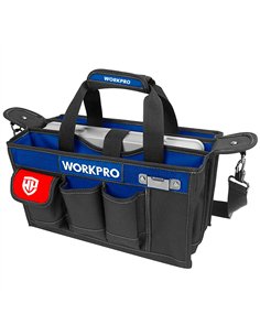 Bolsa de herramientas con correa, caja divisora y múltiples bolsillos, 39 x 22 x 29 cm