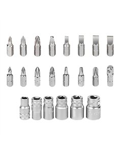Mini carraca, juego 24 puntas y vasos de 1/4" 2