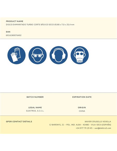 Disco diamantado segmentado basic, ø180 x 25,4 mm