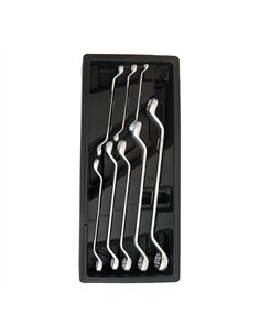 Llaves de estrella cromo-vanadio acodadas dobles, juego 8 piezas