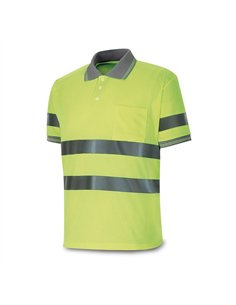 Polo amarillo fluorescente, manga corta de alta visibilidad, m