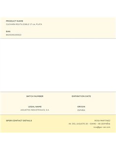 Cuchara reutilizable color plata 17 cm, 10 uds 2