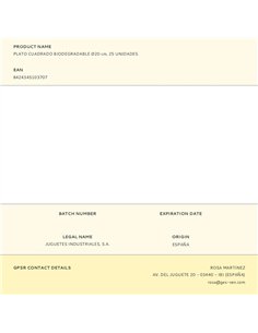 Platos de cartón cuadrados blancos 20 cm, 25 uds 2