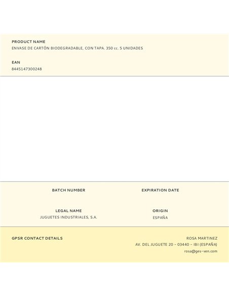 Envase de cartón redondo con tapa 350 cc, 5 uds