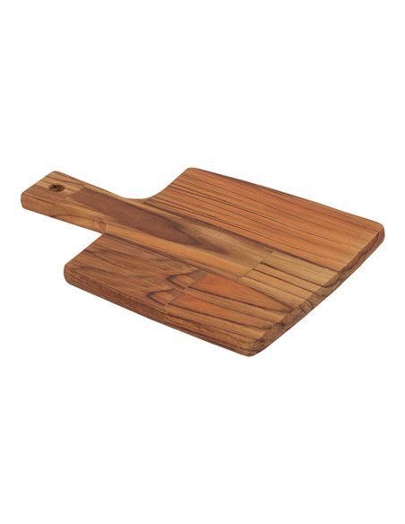 Tabla para cortar y servir con mango, 19,5 x 18,5 x 1,8 cm