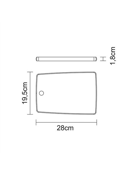 Tabla para cortar y servir 28 x 19,5 x 1,8 cm