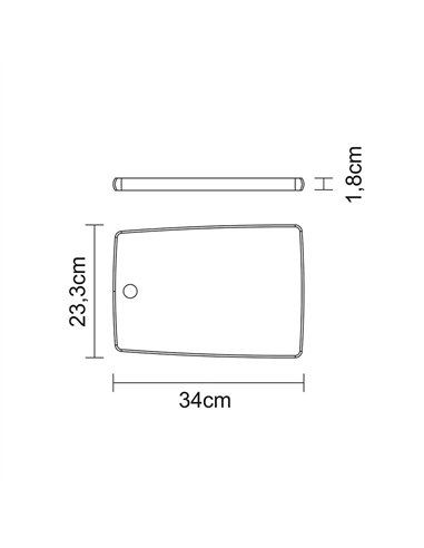 Tabla para cortar y servir 34 x 23 x 1,8 cm