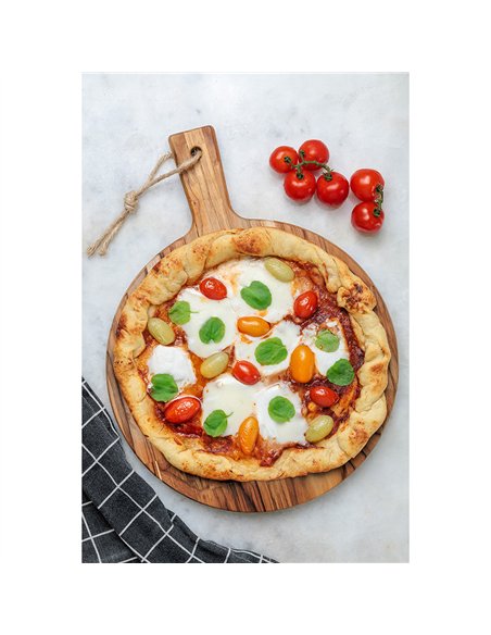 Tabla para pizza con mango ø28 x 1,8 cm
