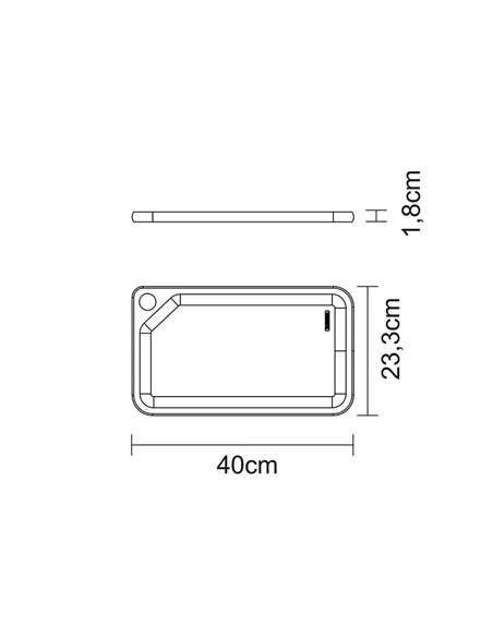 Tabla para cortar y servir 40 x 23,3 x 1,8 cm