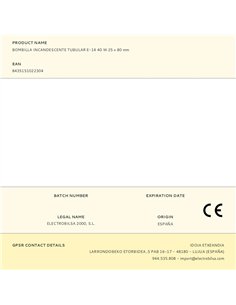Bombilla incandescente tubular, e-14, 40 w, 25 x 80 mm 2