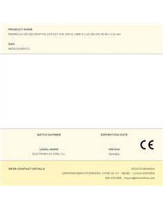 Bombilla led decorativa ufo, e27, 4 w, 280 lm, 1800 k, luz cálida, ø130 x 121 mm 2