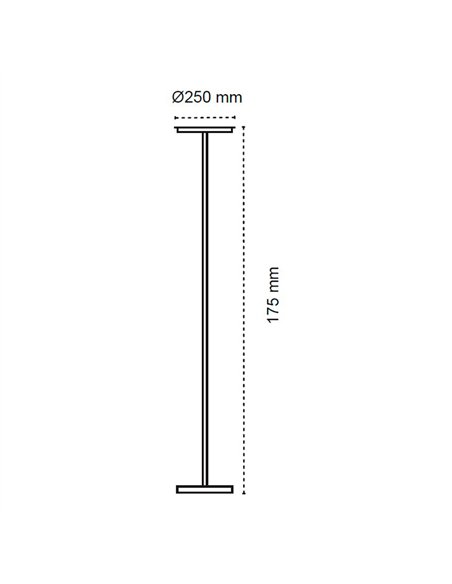 Lámpara de pie led dencel, 24 w, 3cct, dimmable, 2200 lm, negra, ø25 x 175 cm