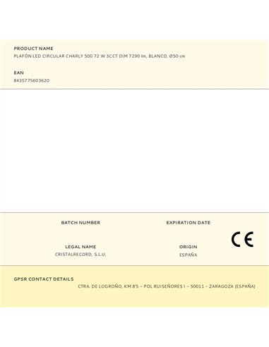 Plafón led circular, charly, 72 w, 3cct, 7290 lm, blanco, ø50 x 7 cm