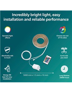 Tira led rgb con mando ip20, 5 m 2