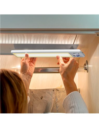Regleta led regulable y recargable con sensor, magnética, 1,5 w, 3cct, 1500 mah, 14 x 40 x 306 mm