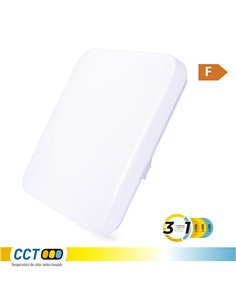 Aplique led cuadrado extraplano de superficie 12 w 3cct 1160 lm 28,5 x 28,5 x 6 cm