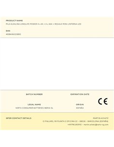 Pila alkalina longlife power 4 x aa + 4 x aaa + regalo mini linterna led 2