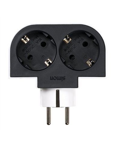 Adaptador giratorio schuko 2 tomas 16a 250 v~
