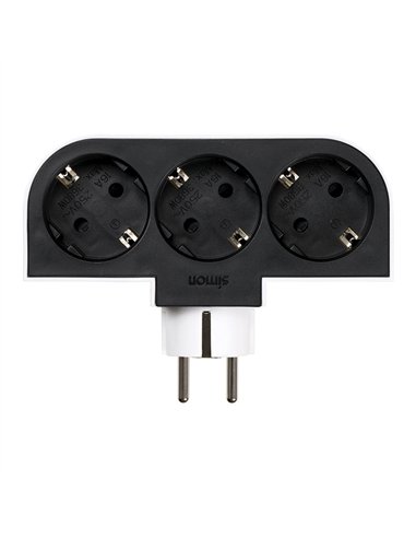 Adaptador giratorio schuko 3 tomas 16a 250 v~