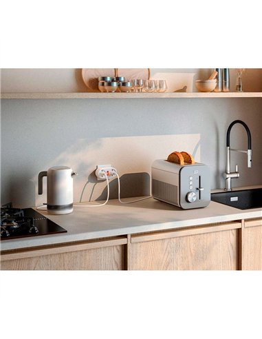 Adaptador 2 tomas schuko frontal con interruptor, 16 a 250 v~, blanco