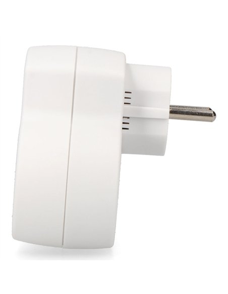 Adaptador 2 tomas 2p+t schuko con 2 usb (a + c), blanco