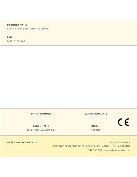Clavija triple 10 a 25o v (a granel)
