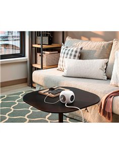 Base múltiple combiball con 3 tomas schuko 16 a + 1 usb a + 2 usb c, 30 w, blanca 2