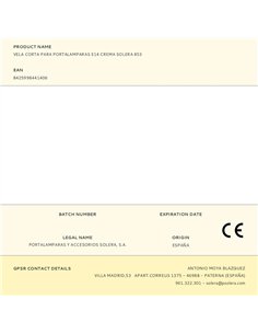 Vela corta para portalamparas e14 crema solera 853 2