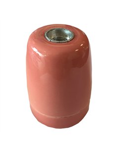 Portalámparas cerámico vintage e27 4 a 100 w 250 v~ rosa, ø47 x 59 mm