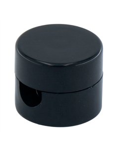 Sujetacables de plástico, redondo, negro, 5 uds