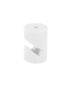 Sujetacables de plástico, cilíndrico en v, blanco, 5 uds
