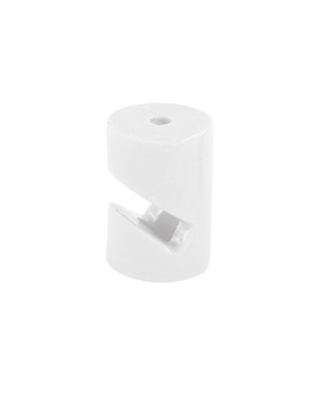 Sujetacables de plástico, cilíndrico en v, blanco, 5 uds