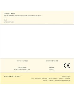 Portalamparas roscado liso con tirador e27 blanco 2