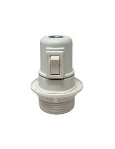 Portalámparas e27 con interruptor semirroscado con arandela 2 a 250 v blanco
