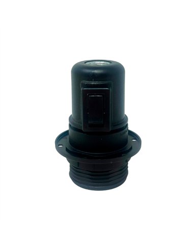 Portalámparas e27 con interruptor semirroscado con arandela 2 a 250 v negro