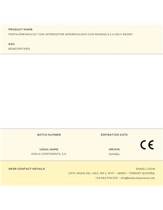 Portalámparas e27 con interruptor semirroscado con arandela 2 a 250 v negro 2