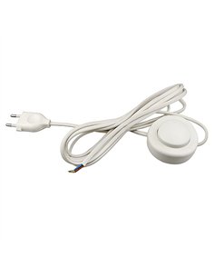 Interruptor eléctrico de pie con cable, 2,5 a 250 v, 3 m, blanco