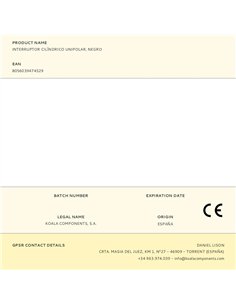 Interruptor cilíndrico unipolar, negro 2