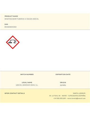 Desatascador tuberias 1l c02220 unecol