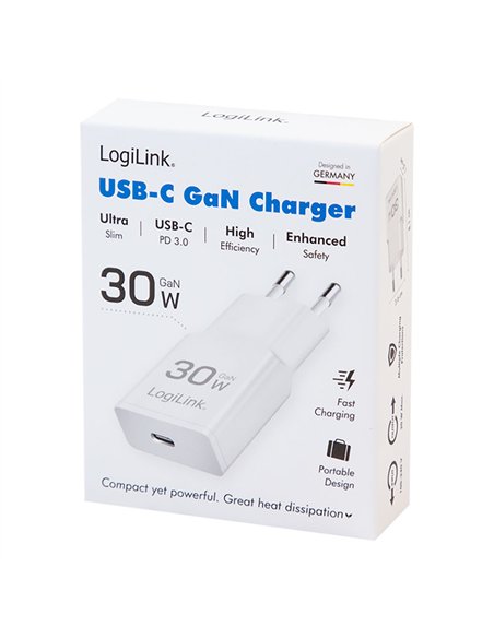 Cargador 30 w usb-c blanco