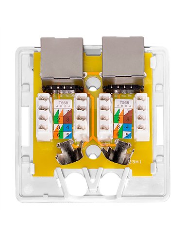 Caja de superficie 2 conectores rj45 cat. 6a apantallado
