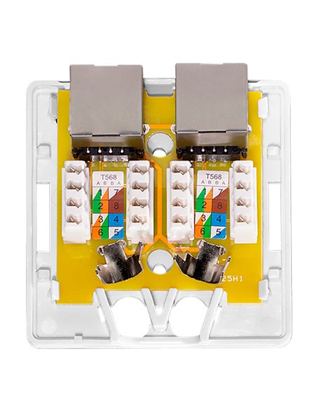 Caja de superficie 2 conectores rj45 cat. 6a apantallado