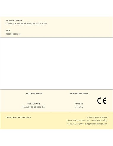 Conector modular rj45 cat.6 stp, 50 uds