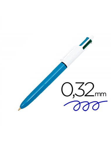 Boligrafo 4 colores punta de 1 mm clasico