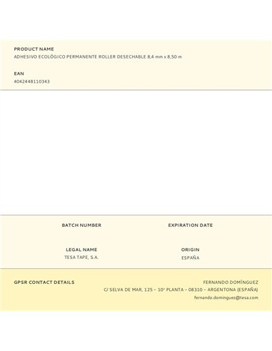 Adhesivo ecológico permanente roller desechable 8,4 mm x 8,50 m